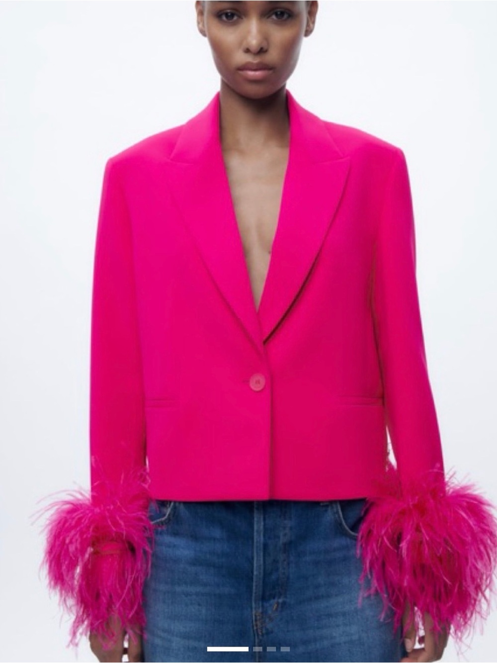 Zara Pink Feather Limited Edition Blazer